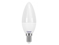 Лампа светодиодная General свеча E27 7W 6500K 6K 38x108 пластик/алюмин. 650200