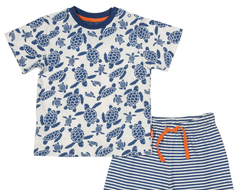 Комплект «Морская черепаха», футболка+шорты (цвет, белый/синий), размер 12-18 мес., 80-86 см