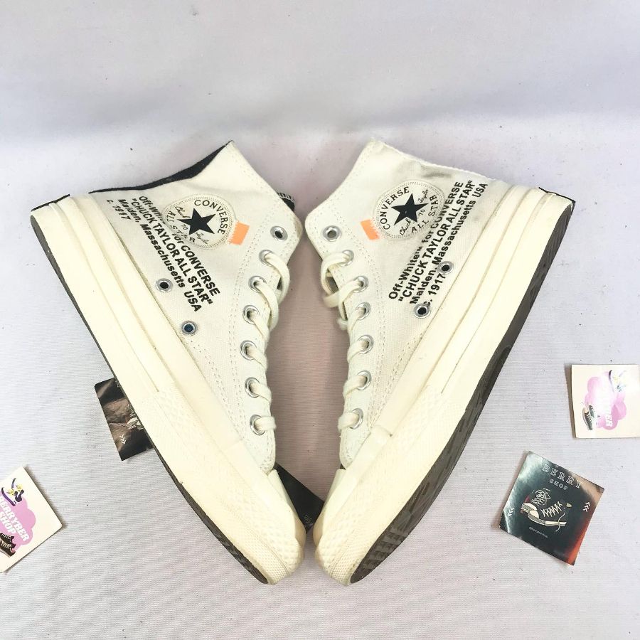 Converse Off White белые высокие