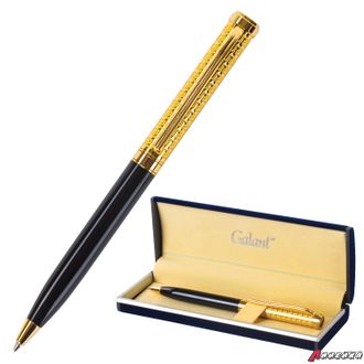 Ручка подарочная шариковая GALANT «Empire Gold», корпус черный с золотистым, золотистые детали, пишущий узел 0,7 мм, синяя. 140960