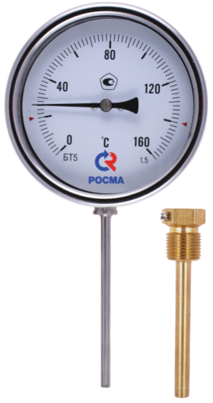 Термометр БТ-32.211 (0-120С) 46 радиальный штуцер,1/2, БТ