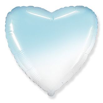 Фольгированное сердце "Градиент голубой"