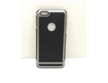 Защитная крышка iPhone 6plus противоударная с вырезом под логотип, серебристо-черная