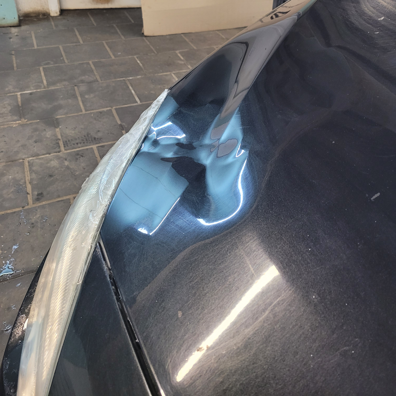 Удаление вмятины без покраски на капоте Opel