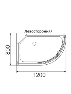 поддон для душевой кабины, Erlit, низкий, левый, в сборе 4512PL