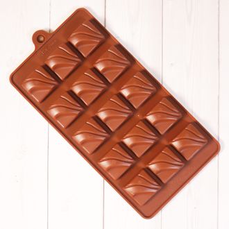 Форма силиконовая для шоколада &quot;Волны&quot; 20*10 см, 15 ячеек