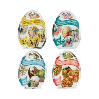 Пасхальные декоративные термоэтикетки  в фигурном пакете для украшения яиц (10 ШТ) (микс-разные картинки)