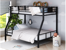 Двухъярусная металлическая кровать Гранада - 1 черная