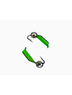 Мормышка вольфр. МАСТИВ  Безнасадка 2 чёрный+зелёный, гшк, 0,55гр. (серебро)  арт.118