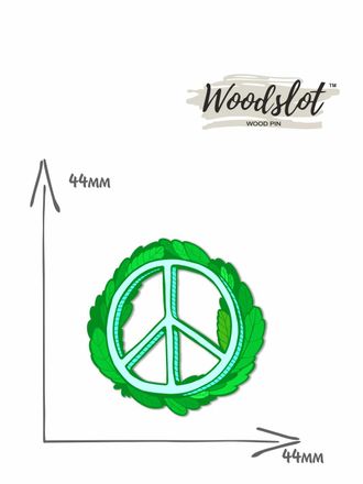 Мир зеленый листья - Брошь/ значок - 678
