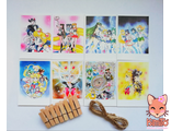 Sailor Moon/ Сейлор Мун гирлянда из ломо-карточек с прищепками