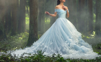 Голубое пышное платье принцессы для фотосессии прокат Уфа