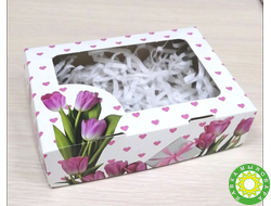 Коробка для мыла "Тюльпаны с сердечками", 15х11х4см.