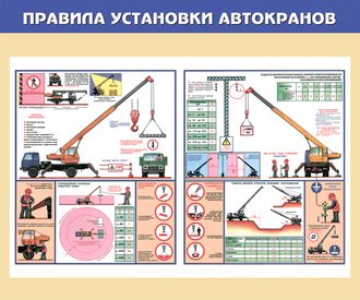 Стенд «Правила установки автокранов»