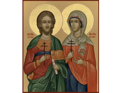 Адриан и Наталия, Святые мученики. Рукописная икона.