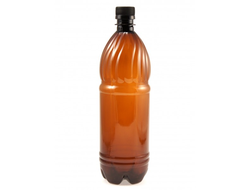 Бутылка ПЭТ с крышкой коричневая, 1 л
