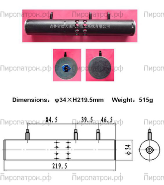 34x219.5 Пиропатрон подушки пассажира D003335