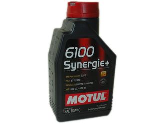Масло моторное MOTUL 6100 Synergie+ 10W-40 1 л. Стандарты: ACEA A3/B4, API SL/CF