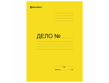Скоросшиватель карт. мел. BRAUBERG, гарант. пл. 360г/кв.м., желтый, до 200л. ОП 121520