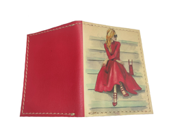 Картхолдер-книжка с двумя отделениями "Девушка в красном"