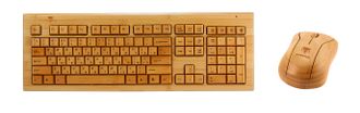 Комплект беспроводные клавиатура + мышь  Konoos KBKM-01, натуральный бамбук