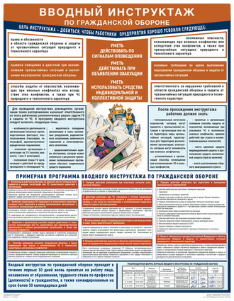 «Вводный инструктаж по гражданской обороне». 1 лист.