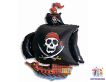 Шар 104 см фольга Пиратский корабль( шар + гелий + лента)