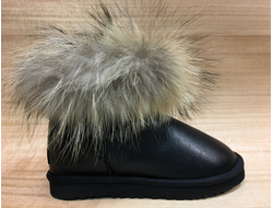 UGG Australia Черные, fox fur (36-40) Арт.018МF