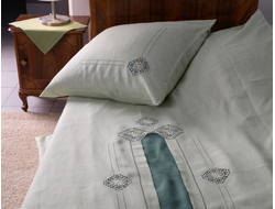Комплект льняного постельного белья "Традиция" семейный