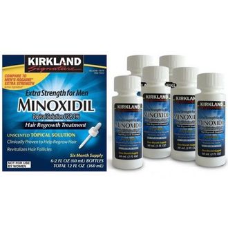 Киркланд Миноксидил (Kirkland Minoxidil) 5% на 6 месяцев, 6 флаконов по 60 мл, с пипеткой