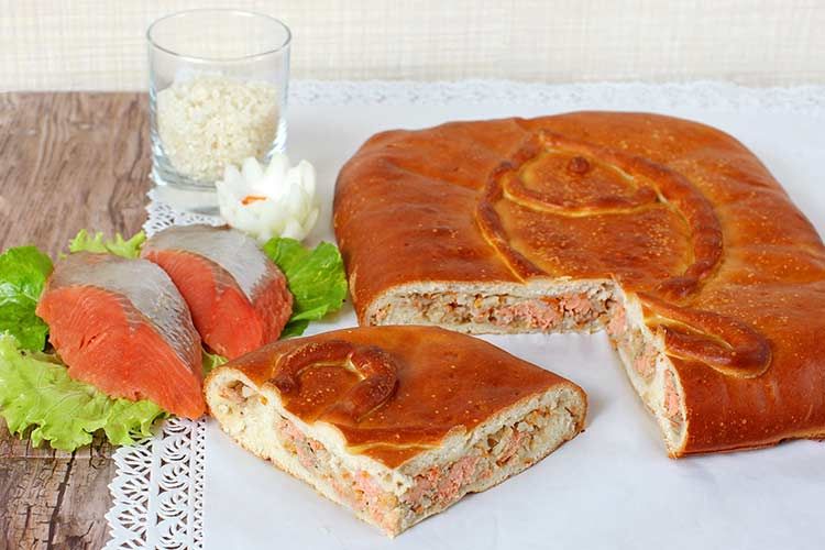 Рыбный пирог из кеты рецепт с фото