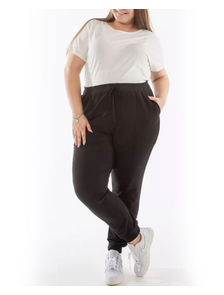 Женские трикотажные брюки арт. 17137-7119 (цвет черный) Размеры 60-82