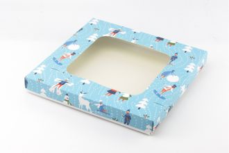 Коробка на 10 печений с окном (24*24*3 см), Зимний каток