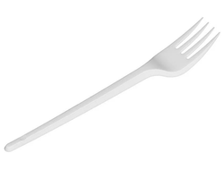 Вилка пластиковая белая, 15-16 см, 10 шт