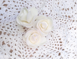 Головка розы (3-4 см.) из зефирного фоамирана Цвет: айвори