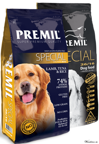 Premil Special Премил Специал корм для собак, с с ягненком и тунцом 15 кг.