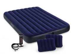 Кровать INTEX Classic Downy Fiber-Tech (152*203*25 см) с 2 подушками+насос