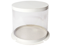 Коробка для торта прозрачная / тубус, диаметр 300 * высота 284 мм, БЕЛЫЙ