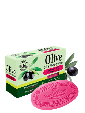 Мыло оливковое с гранатом, 90 гр, Herbolive, Греция Мыло оливковое с гранатом, 90 гр, Herbolive, Греция
