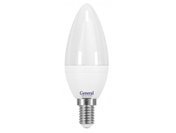 Лампа светодиодная General свеча E27 7W 2700K 2K 38x108 пластик/алюмин. 650000