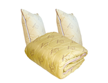 Комплект верблюжья шерсть тик «Евро-тик всесезонный» 2 подушки (70Х70) тик + одеяло Евро (200Х220) тик всесезонное