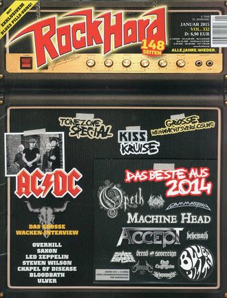 Rock Hard Magazine January 2015 AC DC, Overhill, Saxon Inside, Немецкие журналы, Intpressshop