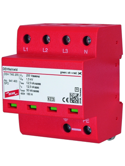 941400 Комбинированное УЗИП класса I+II DEHNshield для трехфазных систем TNS