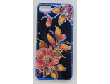 Защитная крышка силиконовая iPhone 7 &#039;Цветы&#039; (арт. 24194) зеркальная со стразами