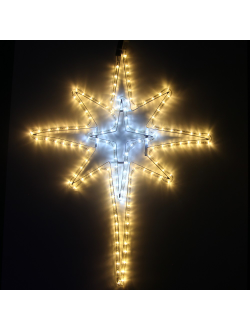Фигура из дюралайта "Рождественская звезда", 162 светодиода, 72 см, соединяемая (до 10 шт.), уличная, белый/желтый