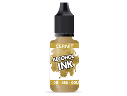 алкогольные чернила Cernit alcohol ink, цвет-gold 050 (золото), объем-20 мл