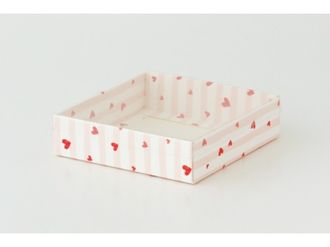 Коробка на 1 печенье с прозрачной крышкой, 11,5*11,5*3 см, валентинка