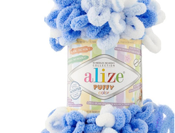 Пряжа Alize Puffy (Ализе Пуффи) / Puffy Color 100% микрополиэстер, пряжа с петельками, вязание руками 9,2 м 100 гр, цвет 6371