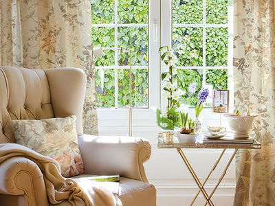 FA1300.  Шторная ткань с розами