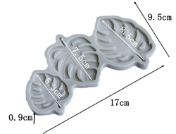 Молд силиконовый 17 * 9,5 см Листочки №7, 3 ячейки